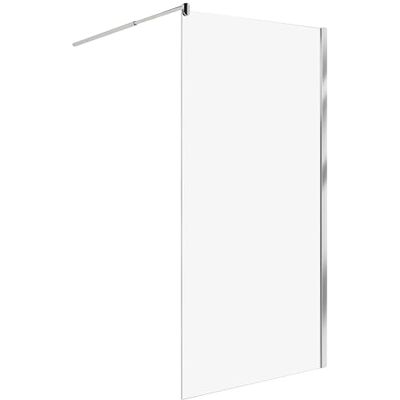 Beliani Paroi de Douche en Verre Trempé 100 x 190 cm Sans Porte Argenté Ahaus - Publicité Beliani Paroi de Douche en Verre Trempé 100 x 190 cm Sans Porte Argenté Ahaus - Publicité