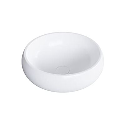 Bernstein Vasque Lavabo Rond à poser Blanc mat Ø40x12cm Lave main fonte minérale + Bonde pop-up sans cache Design, Robuste & Durable NT8559 - Publicité Bernstein Vasque Lavabo Rond à poser Blanc mat Ø40x12cm Lave main fonte minérale + Bonde pop-up sans cache Design, Robuste & Durable NT8559 - Publicité