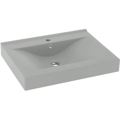 Lavabo de luxe vidaXL avec trou pour robinet Gris clair - Lavabo - Publicité Lavabo de luxe vidaXL avec trou pour robinet Gris clair - Lavabo - Publicité