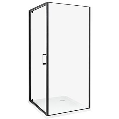 Beliani Cabine de Douche Carré en Verre Trempé 90 x 90 x 185 cm Porte Simple Noir Darli - Publicité Beliani Cabine de Douche Carré en Verre Trempé 90 x 90 x 185 cm Porte Simple Noir Darli - Publicité