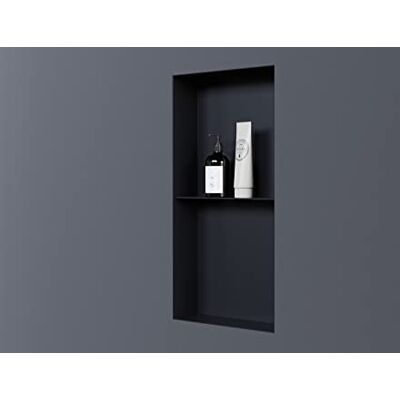 Bernstein Niche murale douche Noire sans rebord 30x60x10cm acier inoxydable étagère encastrée salle de bain + 1 tablette, Anti-rouille, étanche, installation facile NT306010X - Publicité Bernstein Niche murale douche Noire sans rebord 30x60x10cm acier inoxydable étagère encastrée salle de bain + 1 tablette, Anti-rouille, étanche, installation facile NT306010X - Publicité