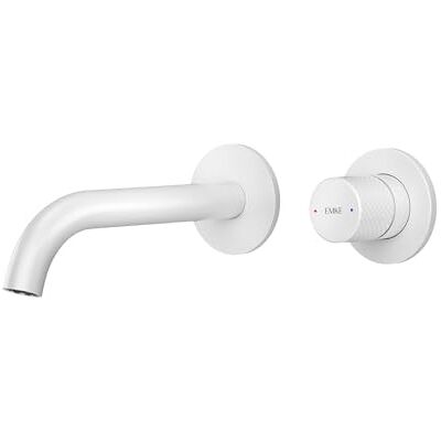 EMKE Mitigeur Lavabo Encastré Blanc Mat Mitigeur 2 Trous avec Aérateur, Mélangeur à Levier Unique, Robinet de Salle de Bain Moderne, Économie d'Eau, Installation Facile (281x140x65 mm) - Publicité EMKE Mitigeur Lavabo Encastré Blanc Mat Mitigeur 2 Trous avec Aérateur, Mélangeur à Levier Unique, Robinet de Salle de Bain Moderne, Économie d'Eau, Installation Facile (281x140x65 mm) - Publicité