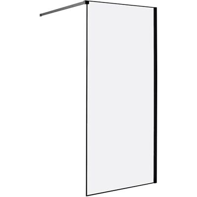 Beliani Paroi de Douche de Salle de Bain en Verre Trempé sans Porte 90 x 190 cm Noir Waspam - Publicité Beliani Paroi de Douche de Salle de Bain en Verre Trempé sans Porte 90 x 190 cm Noir Waspam - Publicité