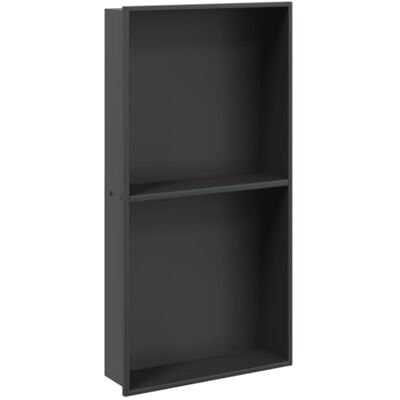 vidaXL Niche de Douche Noir Mat 32x62x9 cm Acier Inoxydable, Niche de Salle de Bain, étagère de Douche intégrée, Niche Murale de Toilette - Publicité vidaXL Niche de Douche Noir Mat 32x62x9 cm Acier Inoxydable, Niche de Salle de Bain, étagère de Douche intégrée, Niche Murale de Toilette - Publicité