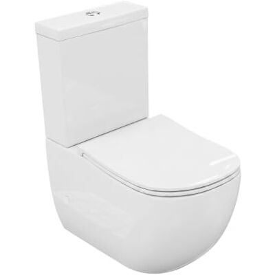 lavita Ergoseat 3.0 WC à Poser Sans Bride avec Abattant Frein de Chute, Sortie horizontale, Céramique Sanitaire - Publicité lavita Ergoseat 3.0 WC à Poser Sans Bride avec Abattant Frein de Chute, Sortie horizontale, Céramique Sanitaire - Publicité