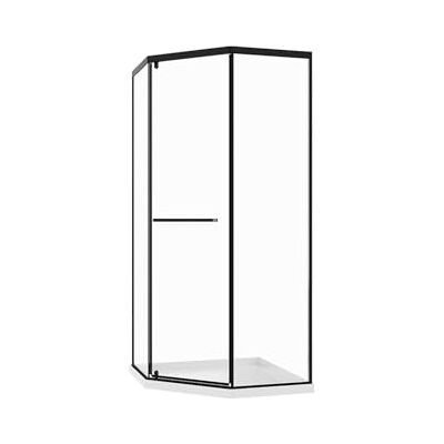 Unique Paroi de douche pentagonale avec receveur 80 x 80 x 195 cm Noir mat CRISTELIO - Publicité Unique Paroi de douche pentagonale avec receveur 80 x 80 x 195 cm Noir mat CRISTELIO - Publicité