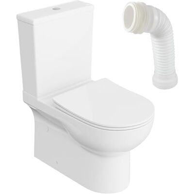 lavita POSEJDON White Monobloc Avec Réservoir de Chasse Intégré Couvercle Avec Système d'Abaissement Automatique Céramique Sans Bord Cuvette Debout + Raccord - Publicité lavita POSEJDON White Monobloc Avec Réservoir de Chasse Intégré Couvercle Avec Système d'Abaissement Automatique Céramique Sans Bord Cuvette Debout + Raccord - Publicité