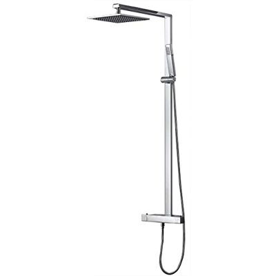 Bernstein Colonne de Douche Thermostatique Réglable Laiton Chrome 113x50cm Anticalcaire Fonction Pluie + Mitigeur + Tête douche 35x35cm + Pommeau Design NT6705C - Publicité Bernstein Colonne de Douche Thermostatique Réglable Laiton Chrome 113x50cm Anticalcaire Fonction Pluie + Mitigeur + Tête douche 35x35cm + Pommeau Design NT6705C - Publicité