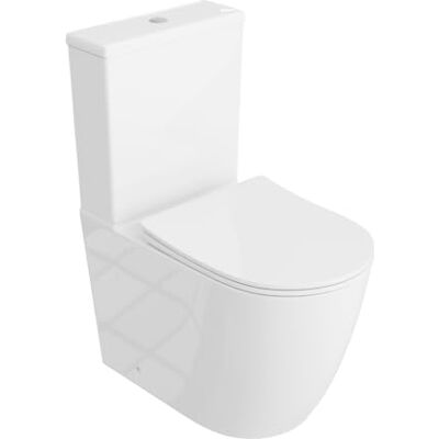 lavita Nautilius WHITE wc monobloc avec réservoir de chasse intégré, couvercle abaissement automatique, en céramique, cuvette sans bord, cuvette debout + raccord - Publicité lavita Nautilius WHITE wc monobloc avec réservoir de chasse intégré, couvercle abaissement automatique, en céramique, cuvette sans bord, cuvette debout + raccord - Publicité