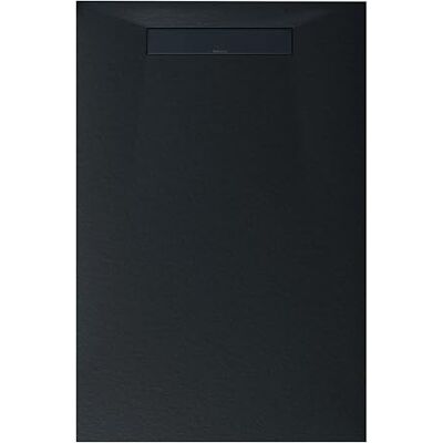 Bernstein Receveur de douche Rectangulaire 100x120x2,6cm Gris Mat Bac douche Plat Fonte Minérale Effet Pierre + Bonde Filtre Cheveux, Siphon, Pente & Couvercle, Résistant & Durable LAVOA - Publicité Bernstein Receveur de douche Rectangulaire 100x120x2,6cm Gris Mat Bac douche Plat Fonte Minérale Effet Pierre + Bonde Filtre Cheveux, Siphon, Pente & Couvercle, Résistant & Durable LAVOA - Publicité