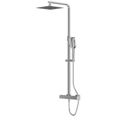 lavita Cetus Ensemble de douche thermostatique chromé Douche complète avec douche à effet pluie Ensemble de douche au design moderne - Publicité lavita Cetus Ensemble de douche thermostatique chromé Douche complète avec douche à effet pluie Ensemble de douche au design moderne - Publicité