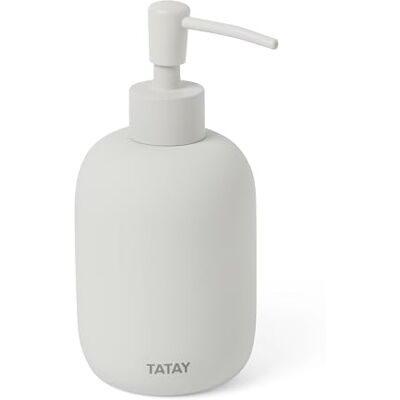 TATAY Distributeur de Savon en céramique Soft, Toucher Doux et Finition Mate, sans BPA, Blanc Dimensions : 9,5 x 8 x 17 cm - Publicité TATAY Distributeur de Savon en céramique Soft, Toucher Doux et Finition Mate, sans BPA, Blanc Dimensions : 9,5 x 8 x 17 cm - Publicité