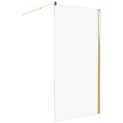 Beliani Paroi de Douche en Verre Trempé 100 x 190 cm Sans Porte Doré Ahaus - Publicité Beliani Paroi de Douche en Verre Trempé 100 x 190 cm Sans Porte Doré Ahaus - Publicité