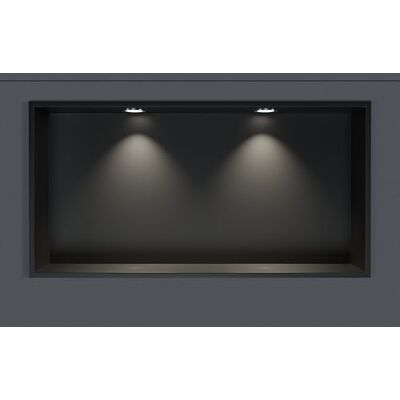 Bernstein Niche Murale Douche à Rebord Noire 30x60x10cm Acier Inoxydable étagère encastrée Salle de Bain + 2 Spots LED Chrome, Anti-Rouille, étanche, Installation Facile NT306010X - Publicité Bernstein Niche Murale Douche à Rebord Noire 30x60x10cm Acier Inoxydable étagère encastrée Salle de Bain + 2 Spots LED Chrome, Anti-Rouille, étanche, Installation Facile NT306010X - Publicité