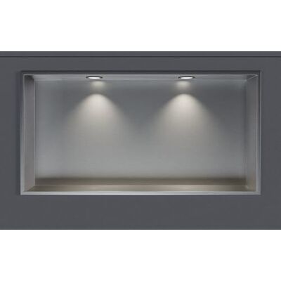 Bernstein Niche murale douche à rebord Chrome 20x60x10cm acier inoxydable étagère encastrée salle de bain + 2 Spots LED Noir mat, Anti-rouille, étanche, installation facile NT206010 - Publicité Bernstein Niche murale douche à rebord Chrome 20x60x10cm acier inoxydable étagère encastrée salle de bain + 2 Spots LED Noir mat, Anti-rouille, étanche, installation facile NT206010 - Publicité