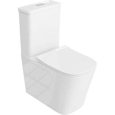lavita TRYTON WC Monobloc Blanc Avec Réservoir De Chasse Intégré, Couvercle à Abaissement Automatique, Céramique Sans Bord, Cuvette Debout - Publicité lavita TRYTON WC Monobloc Blanc Avec Réservoir De Chasse Intégré, Couvercle à Abaissement Automatique, Céramique Sans Bord, Cuvette Debout - Publicité