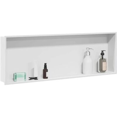 vidaXL Niche de Douche Blanc 90 x 30 x 9,5 cm Acier Inoxydable, Design de Salle de Bain Moderne, Niche de Douche rectangulaire, unitée de Rangement Durable, étagère Minimaliste - Publicité vidaXL Niche de Douche Blanc 90 x 30 x 9,5 cm Acier Inoxydable, Design de Salle de Bain Moderne, Niche de Douche rectangulaire, unitée de Rangement Durable, étagère Minimaliste - Publicité