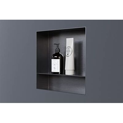 Bernstein Niche murale douche Bronze sans rebord 30x30x10cm acier inoxydable étagère encastrée salle de bain + 1 tablette, Anti-rouille, étanche, installation facile NT303010X - Publicité Bernstein Niche murale douche Bronze sans rebord 30x30x10cm acier inoxydable étagère encastrée salle de bain + 1 tablette, Anti-rouille, étanche, installation facile NT303010X - Publicité