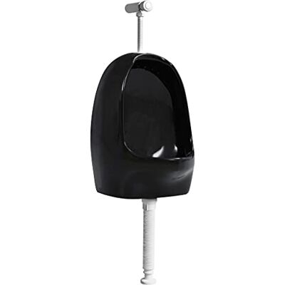 VIDAXL Urinoir suspendu avec valve de chasse en céramique noir - Urinoir suspendu - Publicité VIDAXL Urinoir suspendu avec valve de chasse en céramique noir - Urinoir suspendu - Publicité