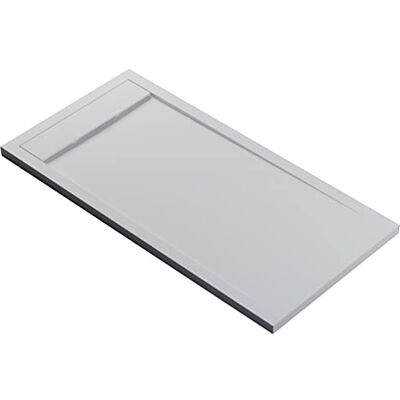 Bernstein Receveur de douche rectangulaire Blanc Mat 160x80x4,5cm Bac douche Fonte minérale antidérapant + Pente & Couvercle, Résistant & Durable NEW YORK - Publicité Bernstein Receveur de douche rectangulaire Blanc Mat 160x80x4,5cm Bac douche Fonte minérale antidérapant + Pente & Couvercle, Résistant & Durable NEW YORK - Publicité