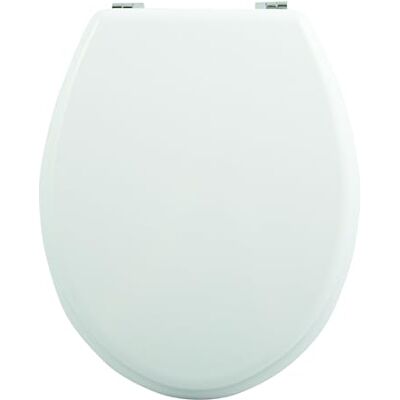 MSV Abattant WC MDF Blanc Charnières Zinc - Publicité MSV Abattant WC MDF Blanc Charnières Zinc - Publicité