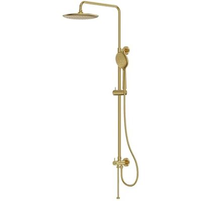 lavita Orion Ensemble de douche doré brossé, avec douche à effet pluie, sans robinet, design moderne - Publicité lavita Orion Ensemble de douche doré brossé, avec douche à effet pluie, sans robinet, design moderne - Publicité