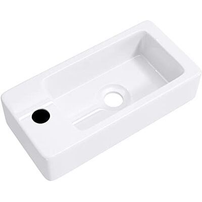 Mai & Mai Lavabo Rectangulaire Suspendu 37,5x18x8,8cm Blanc sans Trop-Plein - Publicité Mai & Mai Lavabo Rectangulaire Suspendu 37,5x18x8,8cm Blanc sans Trop-Plein - Publicité