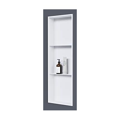 Bernstein Niche murale douche Blanche à rebord 30x90x10cm acier inoxydable étagère encastrée salle de bain + 2 tablettes, Anti-rouille, étanche, installation facile NT309010X - Publicité Bernstein Niche murale douche Blanche à rebord 30x90x10cm acier inoxydable étagère encastrée salle de bain + 2 tablettes, Anti-rouille, étanche, installation facile NT309010X - Publicité