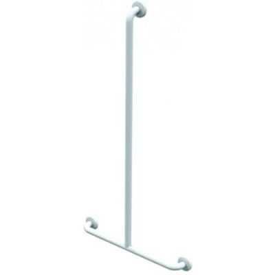 AKW Barra di sostegno in acciaio inox ricoperta di EPOXY a T con supporto doccia bianco, 600 x 1200 mm, D32 mm, selezione PMR - Publicité AKW Barra di sostegno in acciaio inox ricoperta di EPOXY a T con supporto doccia bianco, 600 x 1200 mm, D32 mm, selezione PMR - Publicité