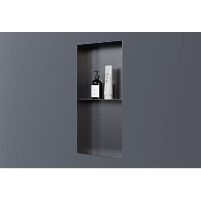 Bernstein Niche murale douche Bronze sans rebord 30x60x10cm acier inoxydable étagère encastrée salle de bain + 1 tablette, Anti-rouille, étanche, installation facile NT306010X - Publicité Bernstein Niche murale douche Bronze sans rebord 30x60x10cm acier inoxydable étagère encastrée salle de bain + 1 tablette, Anti-rouille, étanche, installation facile NT306010X - Publicité
