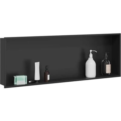 vidaXL Niche de Douche Noir 90 x 30 x 9,5 cm Acier Inoxydable, Design de Salle de Bain Moderne, Niche de Douche rectangulaire, unitée de Rangement Durable, étagère Minimaliste - Publicité vidaXL Niche de Douche Noir 90 x 30 x 9,5 cm Acier Inoxydable, Design de Salle de Bain Moderne, Niche de Douche rectangulaire, unitée de Rangement Durable, étagère Minimaliste - Publicité