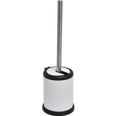 TENDANCE Brosse wc metal couvercle rabattable blanc mat - Publicité TENDANCE Brosse wc metal couvercle rabattable blanc mat - Publicité