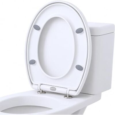 Harbour Housewares Siège de WC rond blanc à fermeture douce - Siège de toilette - Publicité Harbour Housewares Siège de WC rond blanc à fermeture douce - Siège de toilette - Publicité