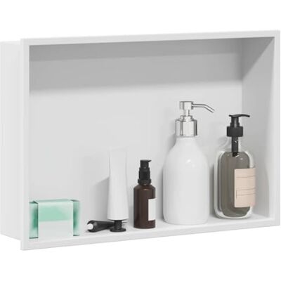 vidaXL Niche de Douche Blanc 45 x 30 x 9,5 cm Acier Inoxydable, Design de Salle de Bain Moderne, Niche de Douche rectangulaire, unitée de Rangement Durable, étagère Minimaliste - Publicité vidaXL Niche de Douche Blanc 45 x 30 x 9,5 cm Acier Inoxydable, Design de Salle de Bain Moderne, Niche de Douche rectangulaire, unitée de Rangement Durable, étagère Minimaliste - Publicité
