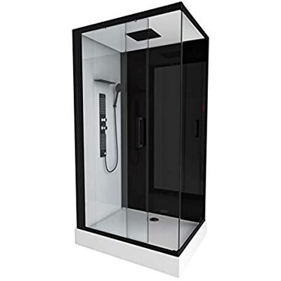 AURLANE Cabine de douche 110x80x215cm Verre Trempé Mitigeur Chrome DUALITY 3 RECTANGLE - Publicité AURLANE Cabine de douche 110x80x215cm Verre Trempé Mitigeur Chrome DUALITY 3 RECTANGLE - Publicité
