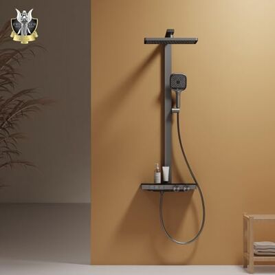 EMKE Colonne de Douche Thermostatique, 402x573x1050 mm, Anthracite Mat Pommeau de Douche Extra Large de 360 mm, Barre de Levée Ajustable, Douche à Main 4 Fonctions, Réglage du Débit d'Eau - Publicité EMKE Colonne de Douche Thermostatique, 402x573x1050 mm, Anthracite Mat Pommeau de Douche Extra Large de 360 mm, Barre de Levée Ajustable, Douche à Main 4 Fonctions, Réglage du Débit d'Eau - Publicité
