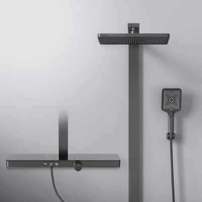 EMKE Système de Douche avec Thermostat, Verrou de Sécurité, Douche à Effet Pluie avec Robinet, 3 Modes de Jets, Douchette à Main, Système de Douche ,Noir Mat - Publicité EMKE Système de Douche avec Thermostat, Verrou de Sécurité, Douche à Effet Pluie avec Robinet, 3 Modes de Jets, Douchette à Main, Système de Douche ,Noir Mat - Publicité