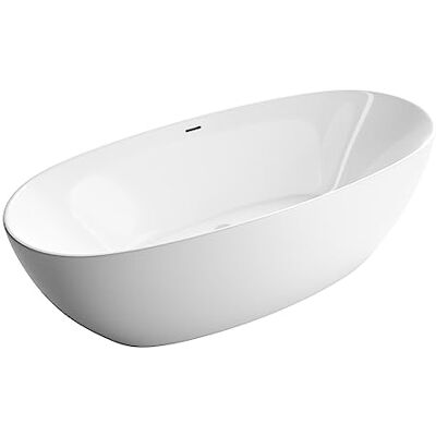 Bernstein Baignoire îlot ovale design Blanc brillant Acrylique + Bonde et trop plein, 270L 170x80x58cm (lxLxH) BELAQUA - Publicité Bernstein Baignoire îlot ovale design Blanc brillant Acrylique + Bonde et trop plein, 270L 170x80x58cm (lxLxH) BELAQUA - Publicité