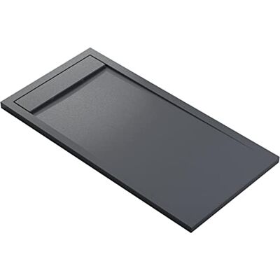 Bernstein Receveur de douche rectangulaire Gris Mat 160x80x4,5cm Bac douche Fonte minérale antidérapant + Pente & Couvercle, Résistant & Durable NEW YORK - Publicité Bernstein Receveur de douche rectangulaire Gris Mat 160x80x4,5cm Bac douche Fonte minérale antidérapant + Pente & Couvercle, Résistant & Durable NEW YORK - Publicité