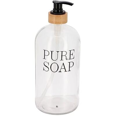 TENDANCE - Sapone puro 1l - Transparent - Verre de bambou - Soap dispenser - Publicité TENDANCE - Sapone puro 1l - Transparent - Verre de bambou - Soap dispenser - Publicité