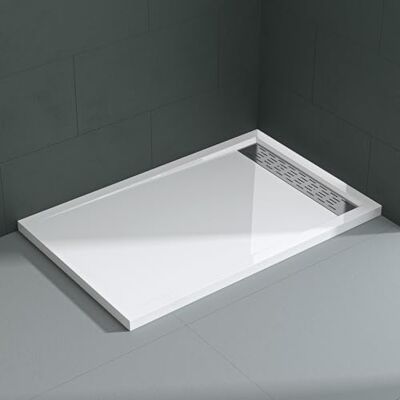 Mai & Mai Receveur de Douche Blanc Rectangulaire + Bonde AL02 80x120x5cm - Publicité Mai & Mai Receveur de Douche Blanc Rectangulaire + Bonde AL02 80x120x5cm - Publicité