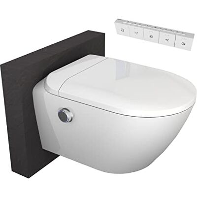 Bernstein Toilettes WC japonais suspendu lavant Cuvette céramique Blanc + télécommande, siège chauffant, Jet Microbulles & Stérilisation, séchoir air chaud, filtre anti-odeurs, 59x42x43cm T640PRO - Publicité Bernstein Toilettes WC japonais suspendu lavant Cuvette céramique Blanc + télécommande, siège chauffant, Jet Microbulles & Stérilisation, séchoir air chaud, filtre anti-odeurs, 59x42x43cm T640PRO - Publicité