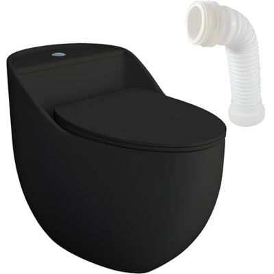 lavita WC monobloc avec réservoir intégré SILIA RIM BLACK Couvercle de WC avec système d'abaissement automatique En céramique Sans bord Avec raccord WC - Publicité lavita WC monobloc avec réservoir intégré SILIA RIM BLACK Couvercle de WC avec système d'abaissement automatique En céramique Sans bord Avec raccord WC - Publicité