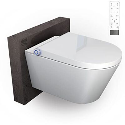 Bernstein Toilettes WC japonais suspendu lavant Cuvette céramique Blanc brillant + télécommande, jet douche, séchoir air chaud, filtre anti-odeurs, Chasse Vortex 180° 59x38x38cm Pro+1102 - Publicité Bernstein Toilettes WC japonais suspendu lavant Cuvette céramique Blanc brillant + télécommande, jet douche, séchoir air chaud, filtre anti-odeurs, Chasse Vortex 180° 59x38x38cm Pro+1102 - Publicité