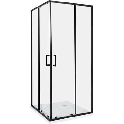 Beliani Cabine de Douche en Verre Trempé 80 x 80 x 185 cm Double Porte Coulissante Noir Tela - Publicité Beliani Cabine de Douche en Verre Trempé 80 x 80 x 185 cm Double Porte Coulissante Noir Tela - Publicité