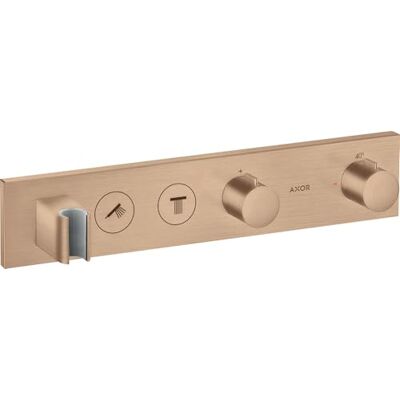 Hansgrohe AXOR ShowerSolutions module de thermostat Select 460/90, encastré, 2 consommateurs, kit complet, 18355310, Couleur: Brushed Red Gold - Publicité Hansgrohe AXOR ShowerSolutions module de thermostat Select 460/90, encastré, 2 consommateurs, kit complet, 18355310, Couleur: Brushed Red Gold - Publicité