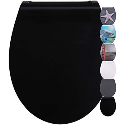 Siège de WC Flat Noir avec mécanisme SoftClose - WC-Sitze - Publicité Siège de WC Flat Noir avec mécanisme SoftClose - WC-Sitze - Publicité