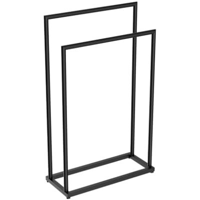 Bernstein Porte Serviette Debout à poser Noir mat Support Serviette Acier inox 82x50x21cm Salle de bain Design Rond Série OLA - Publicité Bernstein Porte Serviette Debout à poser Noir mat Support Serviette Acier inox 82x50x21cm Salle de bain Design Rond Série OLA - Publicité