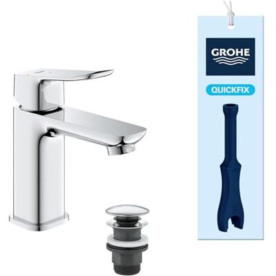 Grohe Dice Mitigeur monocommande Lavabo Taille S (Robinet pour Lavabo de Salle de bain, Avec bonde clic clac, facile à installer avec QuickTool inclus, Economie d'eau), Chrome, 1018610000 - Publicité Grohe Dice Mitigeur monocommande Lavabo Taille S (Robinet pour Lavabo de Salle de bain, Avec bonde clic clac, facile à installer avec QuickTool inclus, Economie d'eau), Chrome, 1018610000 - Publicité