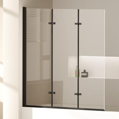 EMKE Paroi de douche pour baignoire, 120 x 140 cm, pliable, en 3 parties, avec verre de sécurité ESG de 6 mm, paroi de baignoire, paroi pliable, paroi de douche en verre - Publicité EMKE Paroi de douche pour baignoire, 120 x 140 cm, pliable, en 3 parties, avec verre de sécurité ESG de 6 mm, paroi de baignoire, paroi pliable, paroi de douche en verre - Publicité